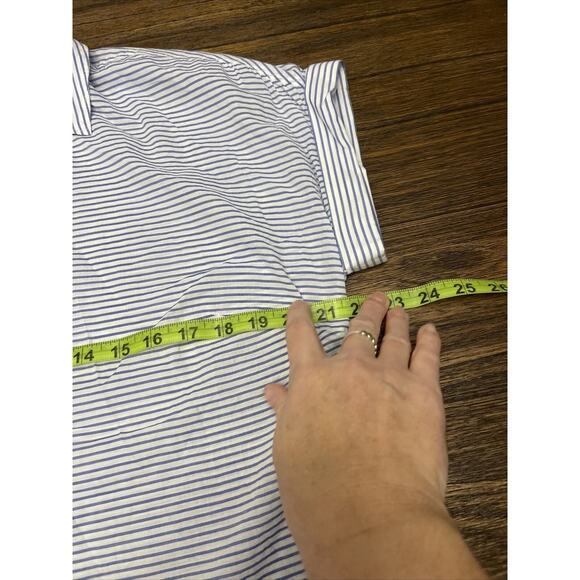 Talbots Women’s Striped Lightweight Short Sleeve V-Neck Top Size Medium - Picture 6 of 9